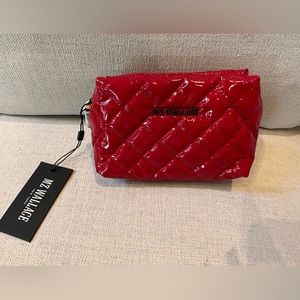 MZ WALLACE Mica Cosmetic Bag Size Small - Red Lacquer. Brand New with Tags